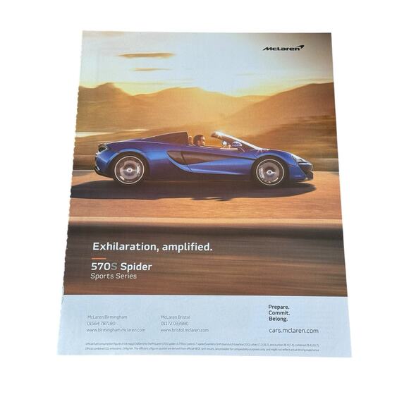 McLaren 570S Spider Car Advertisement Sports Series Supercar Hypercar GT Ad - Picture 2 of 4
